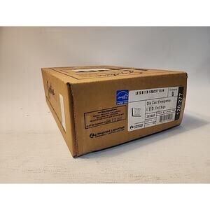 Sealed Lithonia Lighting Exit Sign Black Frame Red Let. LE-S-B-1-R-120/277-EL-N